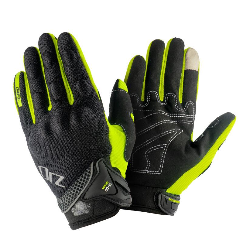 

Spring and summer riding motorcycle gloves anti-drop breathable locomotive protective equipment men s electric vehicle gloves wrist guards M зелёный