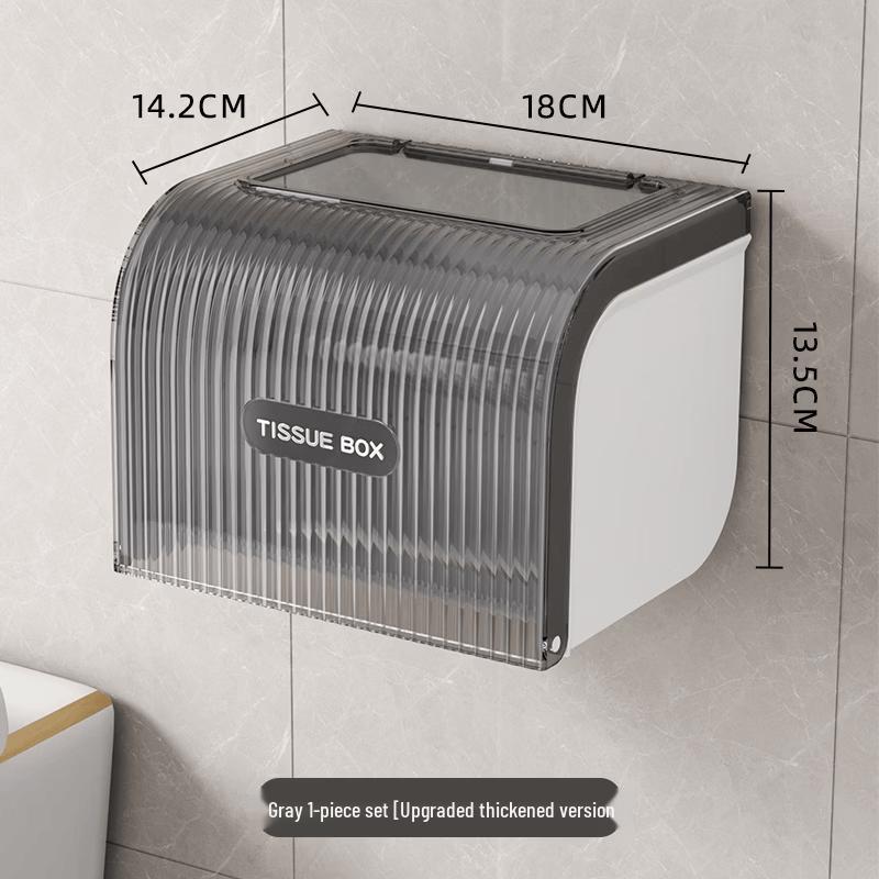 LIEI Wall-Mounted Waterproof Toilet Paper Holder with Storage Shelf