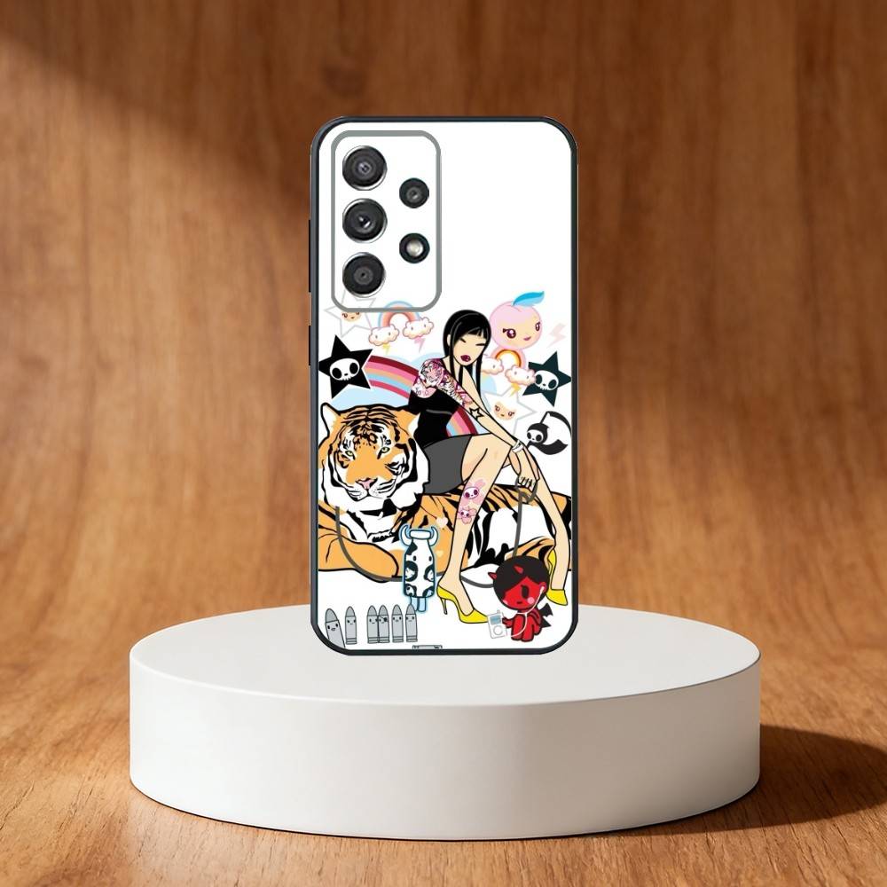 J-Japan T-okidokis Girl Phone Case For Samsung S25,S24,S21,S22,S23,S30,Ultra,S20,Plus,Fe,Note,10,9,5G Black Cover
