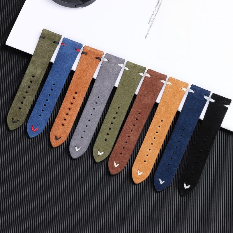 Men's & Women's 2023 Commuter Watch Straps: Thickened Suede Leather with D Buckle.