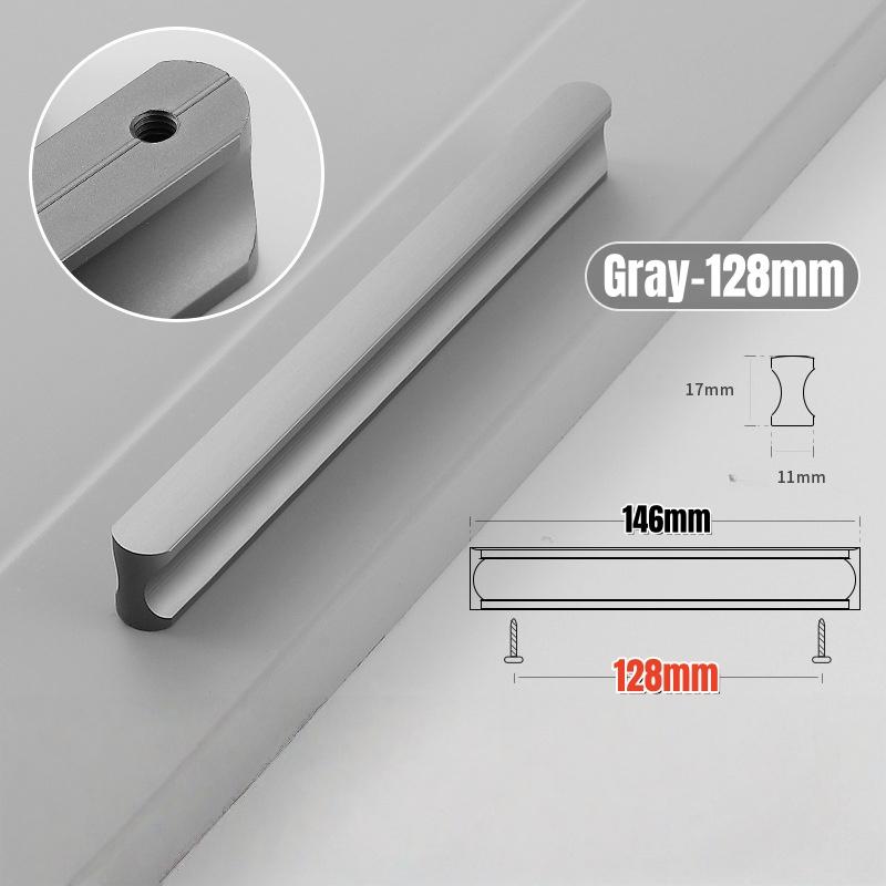 Modern Solid Aluminum Alloy Cabinet Handles with Screws,Simple Furniture Door Handle,Kitchen Cupboard Knob,Wardrobe Drawer Pulls