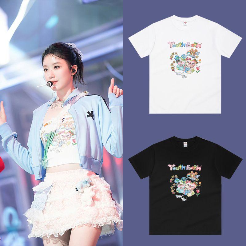 IDLE SHUHUA Same Tshirt Kawaii Print Womens Tshirt Summer Tops Short Sleeve Tee Cotton Daily Tshirts for Fans Women Clothing