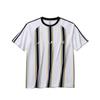 American Vintage Football Style Printed Striped Round Neck Loose Comfortable Casual Fashion Couple Breathable Simple T-Shirt 952628114-5