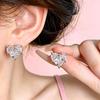 New Style Heart & Star Pink Diamond and Zircon Gold Plated Stud Earrings for Women - Luxurious, Transparent, High-End Accessories.