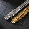 Punk 18mm Trendy Mesh Chain Bracelet Men's  Stainless Steel 316 Shiny Gold/Silver Color Jewelry Double Wavy Pulsera Party Gift