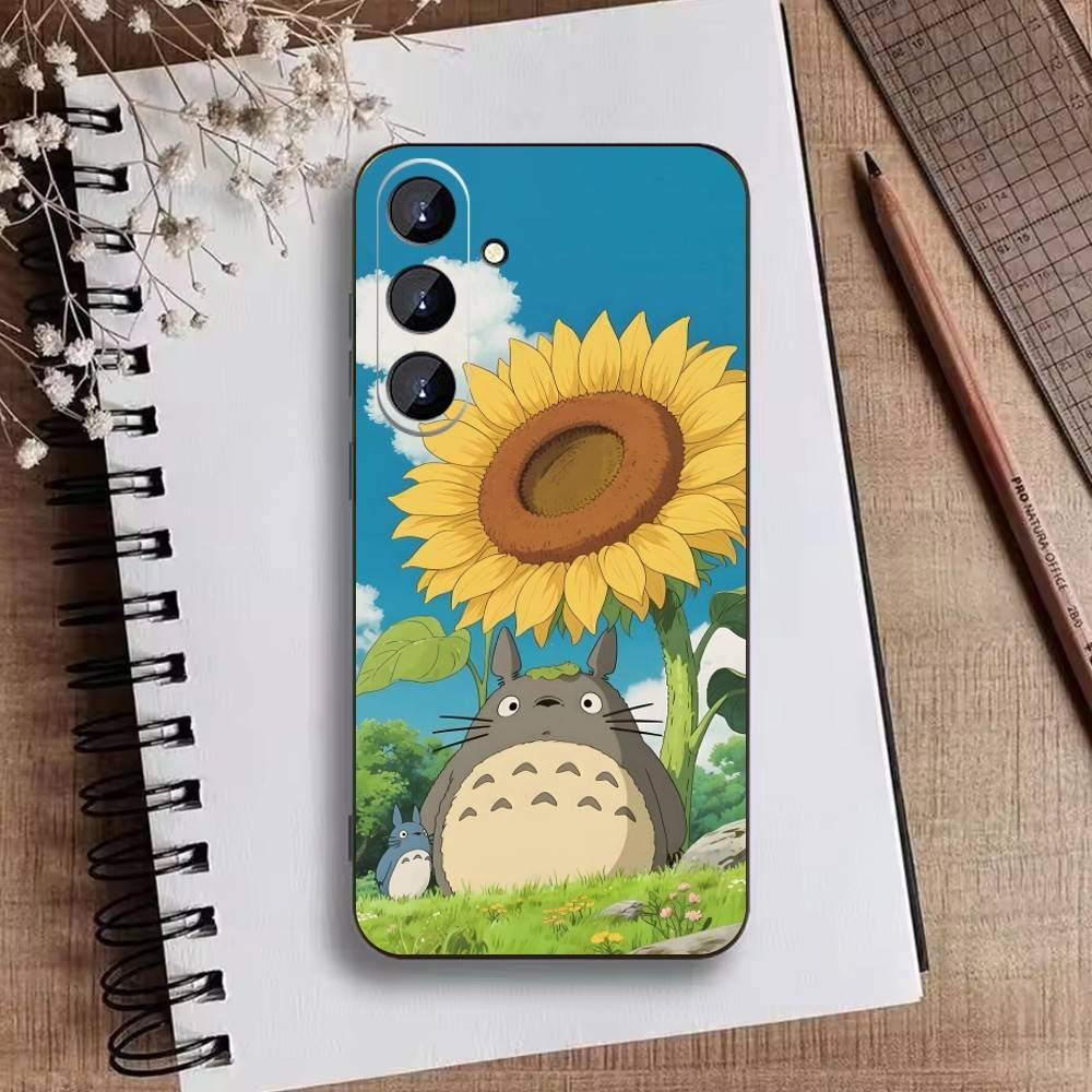 Cartoon E-Totoro-ES Phone Case For Samsung Galaxy A73,A72,A71,A70,A52,A51 Others Soft Black Cover