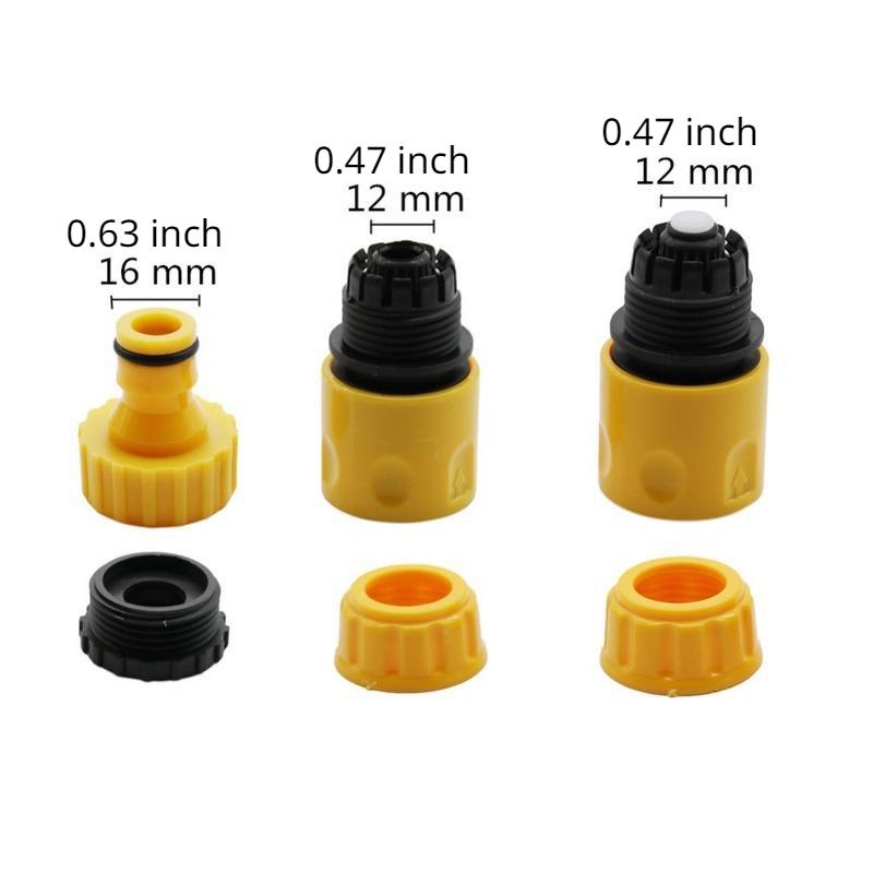 6 Stück/2 Sätze Schnellanschluss-Wasserhahnadapter Schnellkupplungsadapter Tropfband 3/4" 1/2" Stacheliger Bewässerungsschlauchverbinder Gartengeräte