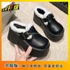 Keep Warm and Increase Height, Wear Velvet Cotton Shoes Outside 2025 Autumn and Winter New Models, Small Super Thick-soled Short Tube Fluffy Snow Bo