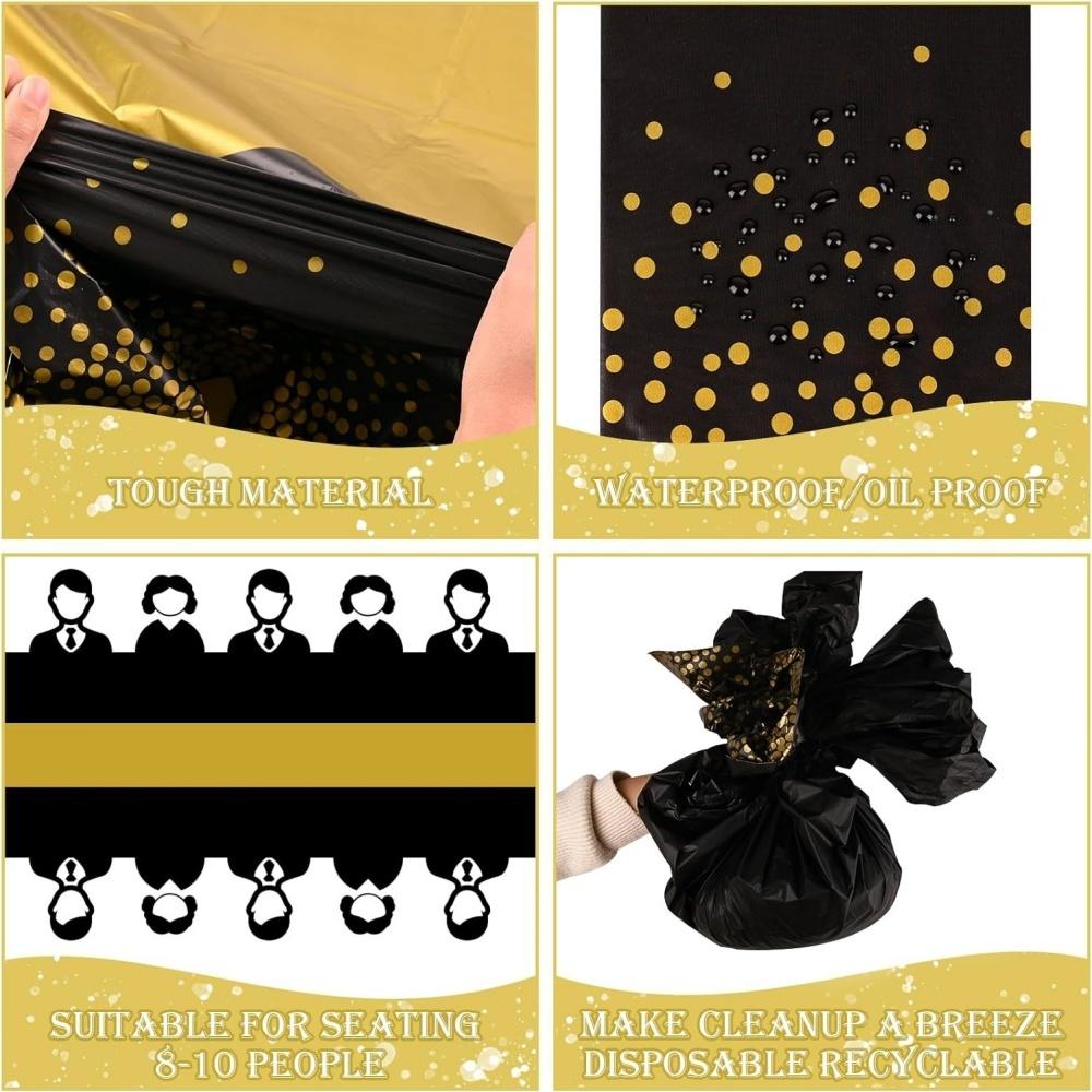 1PC/5PCS Tablecloth Decorations Table Cloth Printed Satin Disposable Table Covers for Wedding Birthday Decor