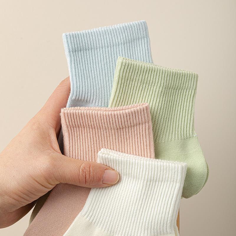 Summer Solid Color, Versatile, Simple, Collegiate Style, Breathable, Candy-colored, Thin Mid-calf Women's Socks