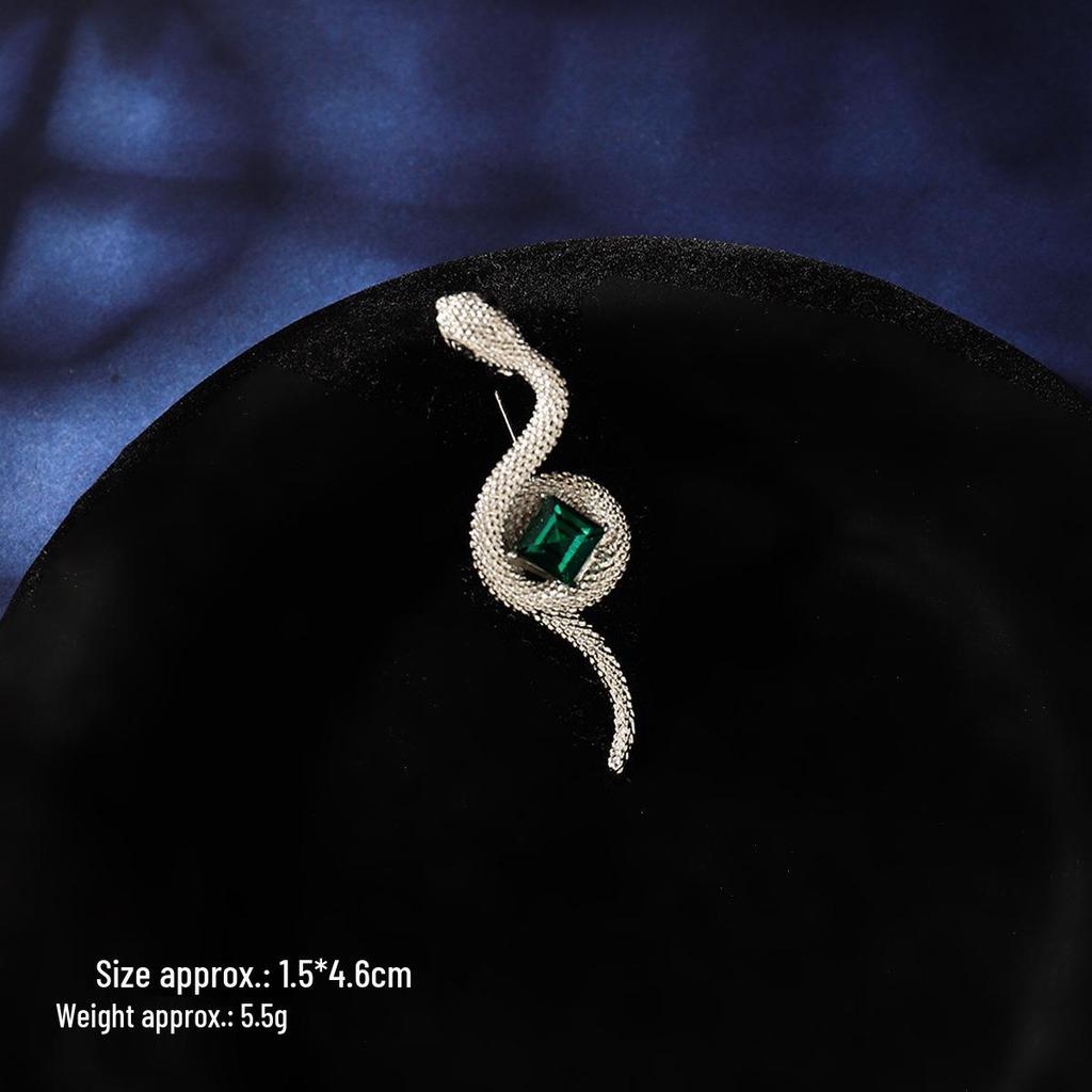 Halloween Retro Zodiac Snake Brooch - Enamel Pin Suit Accessory