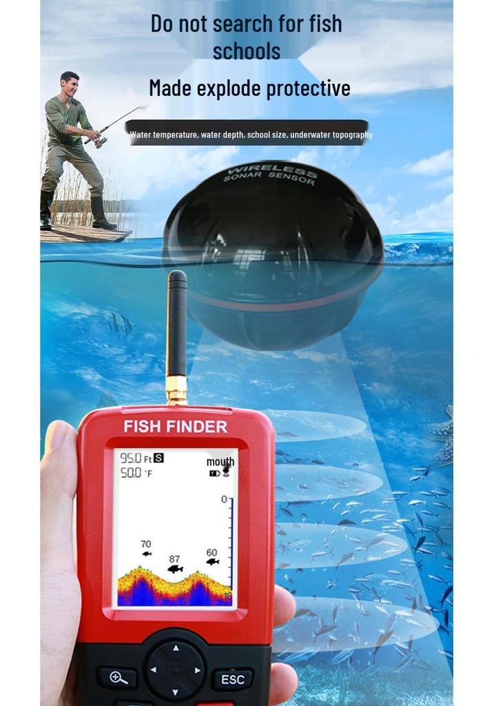Kabelloser HD-Unterwasser-Sonar-Fischfinder - Mit Mobiltelefon kompatibler Ultraschall-Fischdetektor