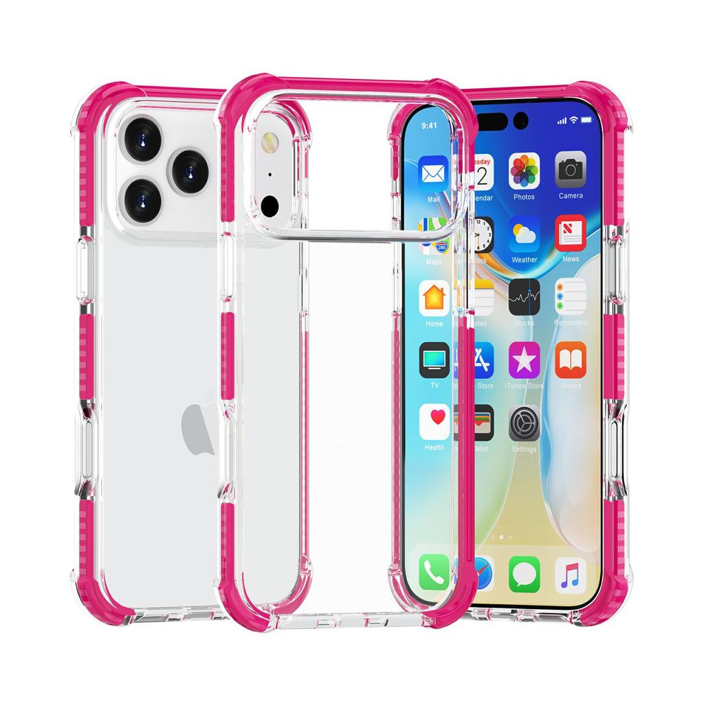 The New iPhone18ProMax Transparent Mobile Phone Case Is Suitable for Apple 18 Acrylic Colored Edge Airbag Anti-drop Case.