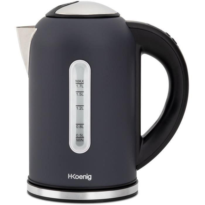 Bouilloire H.KOENIG BOE52 - Capacité 1,7 L - Température réglable 40 à 110°C - Ecran LCD - Gris mat