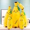 Cute Long Strip Banana Stuffed Body Pillow Large Realistic Banana Cushion Cartoon Expression Sofa Bedroom Cushion Home Decor