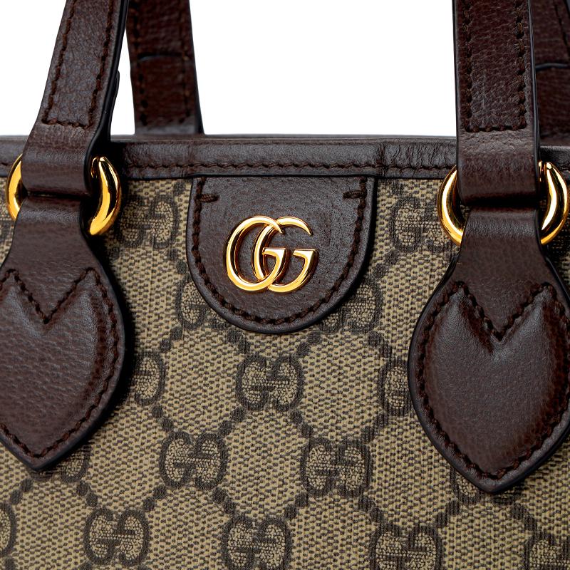 Gucci Ophidia Detachable Shoulder Strap Double G Logo Supreme Canvas Tote Bag Women Tote Bag Beige Ebony 811716-K9GSG-8358