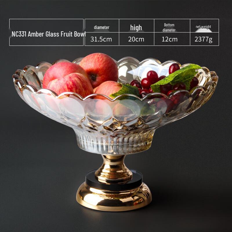Flevance European Crystal Glass Fruit Plate
