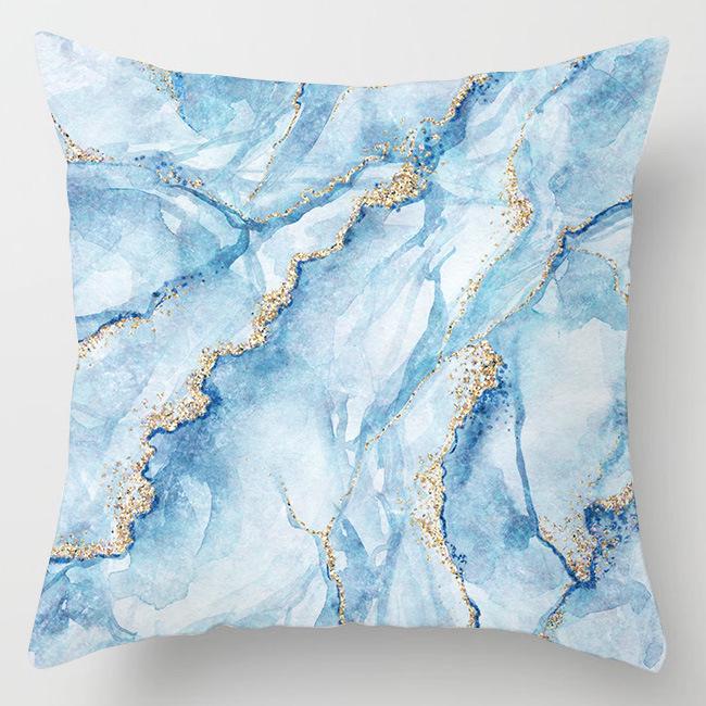 Modern Simple Blue Geometric Marble Pillowcase Home Sofa Pillowcase Pillowcase Pillowcase