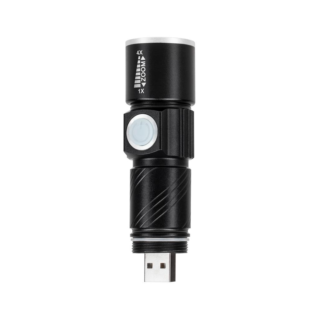 3W LED-Taschenlampe, 80 m Reichweite, 350mAh Akku, 120lm, Aluminium