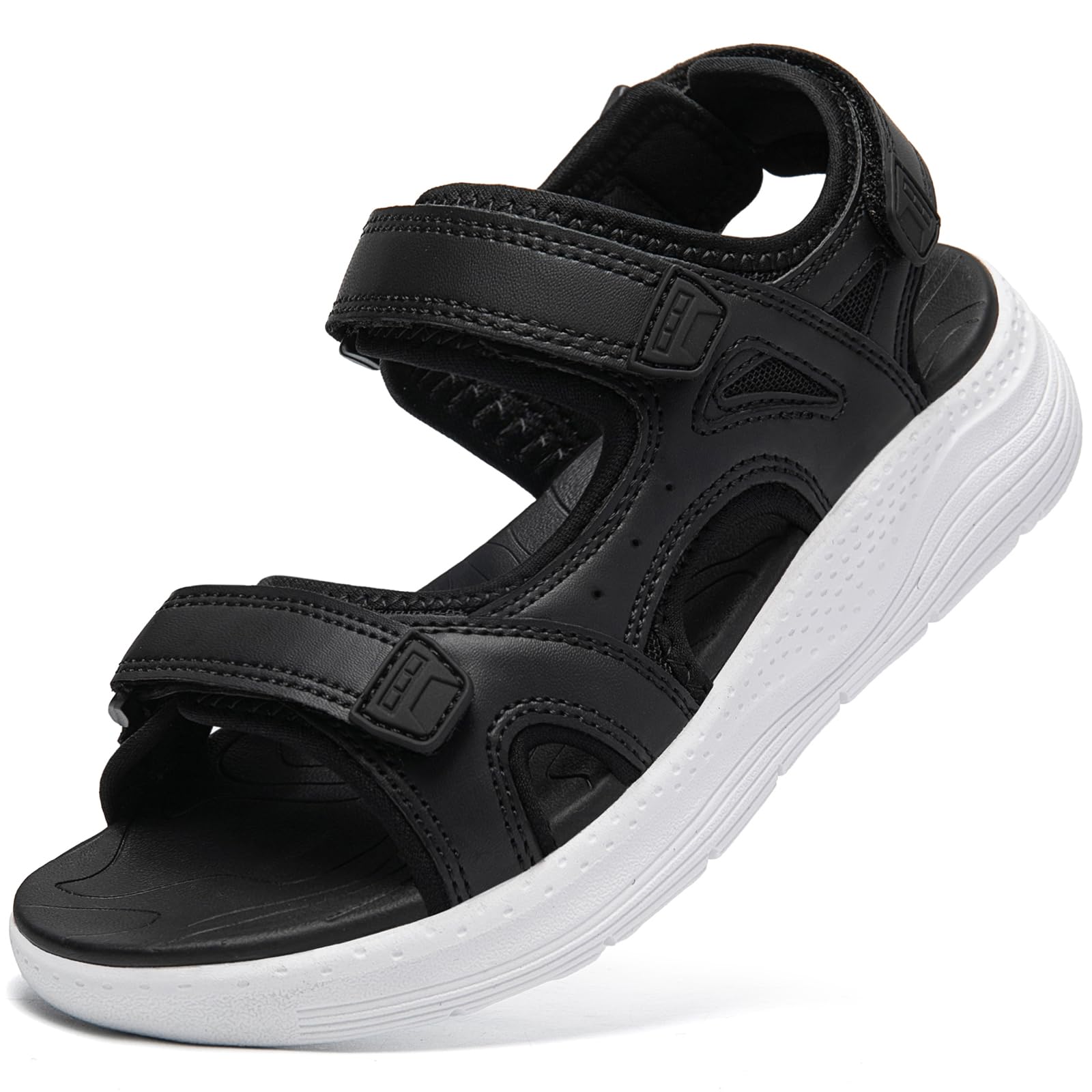 

MERPHINE Офисные вязаные сетчатые и спортивные сандалии с толстой удобной подошвой для черных и размеров женских сандалий, подошв, для ходьбы, дышащие, легкие,