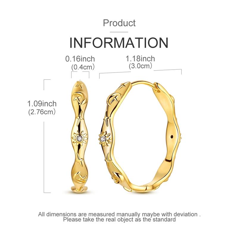 Gold Serie Hoop Earrings 925 Silver Sparkling Irregular Shape Feather Star Earrings Stud for Woman Girl Jewelry Gift