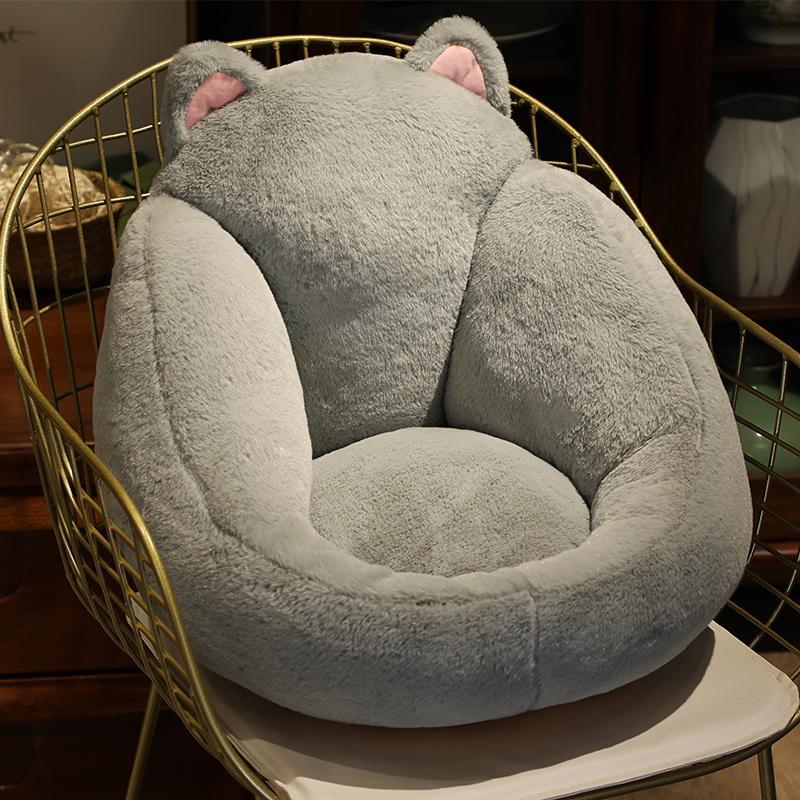 Tier Niedlich Integrierte Rückenlehne Faule Person Mädchen Prinzessin Bodenkissen Weiche Matte Tatami Sofa Nachttisch Dekoration Einteiliger Stil 40x35x13cm -M gray