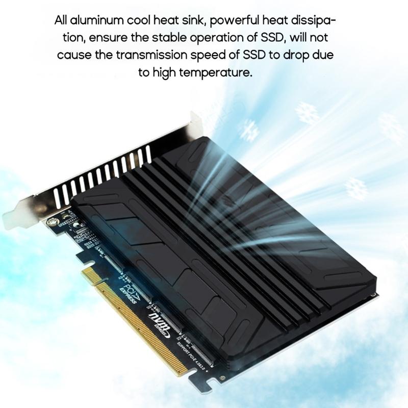 All Aluminum Heatsink Heat SSD Radiator Pad for NVME M-KEY PCI-E 16 Array pansion Card Metal Cooling Pad
