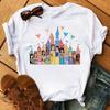 Funny Summer Disney Villains Printed Women T Shirts Round Neck Y2k Clothes Cartoon Graphic T Shirts 90s Female Tops Tees