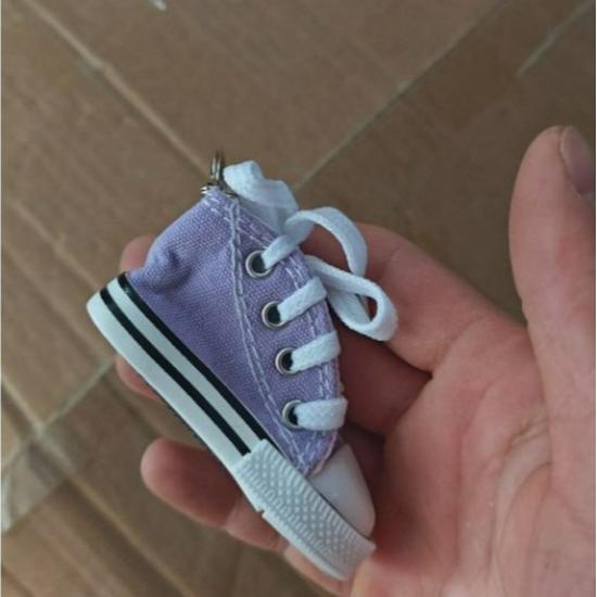 Mini Canvas Shoe Keychain: Fashionable Pendant & Motorcycle Kickstand