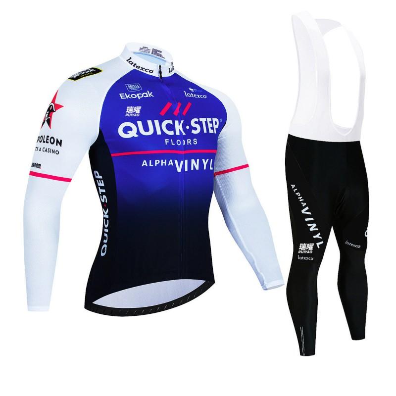 Unisex Long Sleeve Fleece-Lined Cycling Jersey Set Mountain Road Bikes Riding