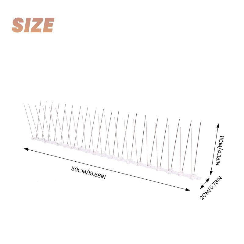 A34R 10 Pcs/Box Bird Spikes, Stainless Steel Bird Deterrent Spikes Cover For Fence Railing Walls Roof Yard