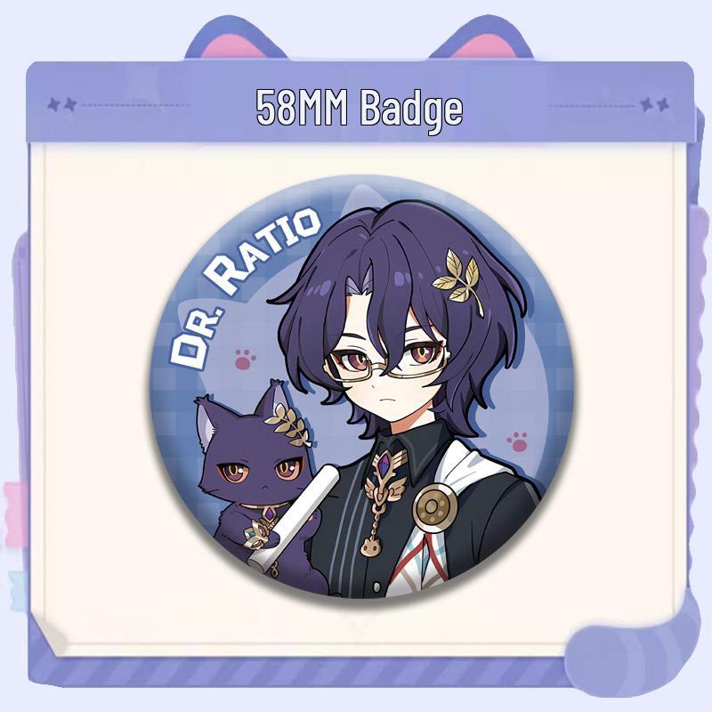 Honkai: Star Rail Cat Series Badges - March 7th, Himeko, Dan Heng Merchandise
