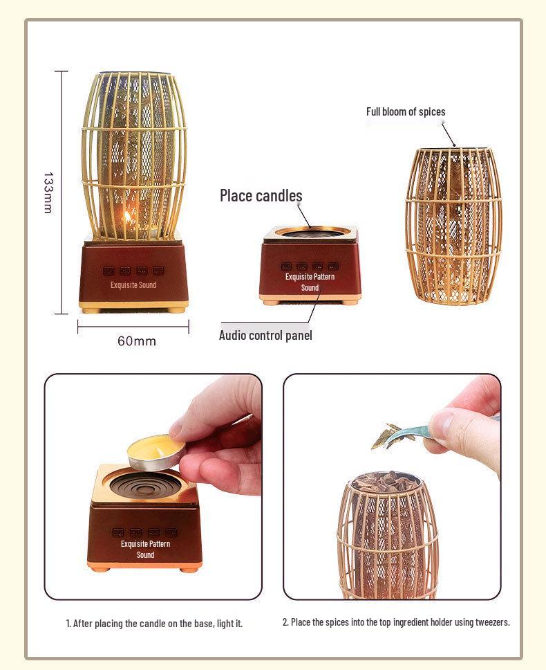 Exquisite Bamboo Bluetooth Aromatherapy Speaker with Incense Holder