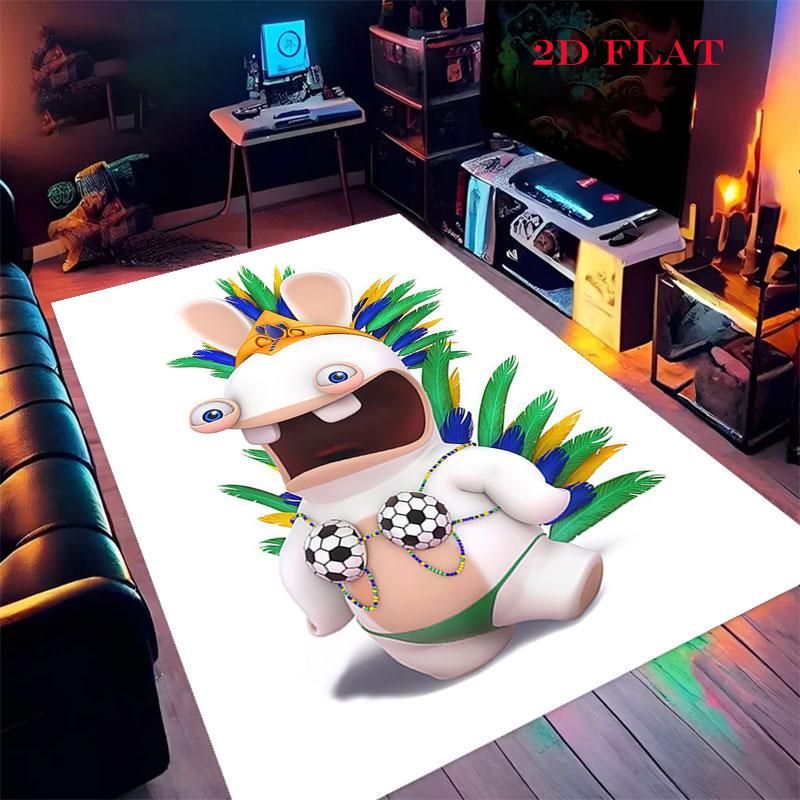 Rabbids Invasion Joy Carpet Rug for Living Room Bedroom Home Sofa Decoration,Kids play Nonslip Floor Mat