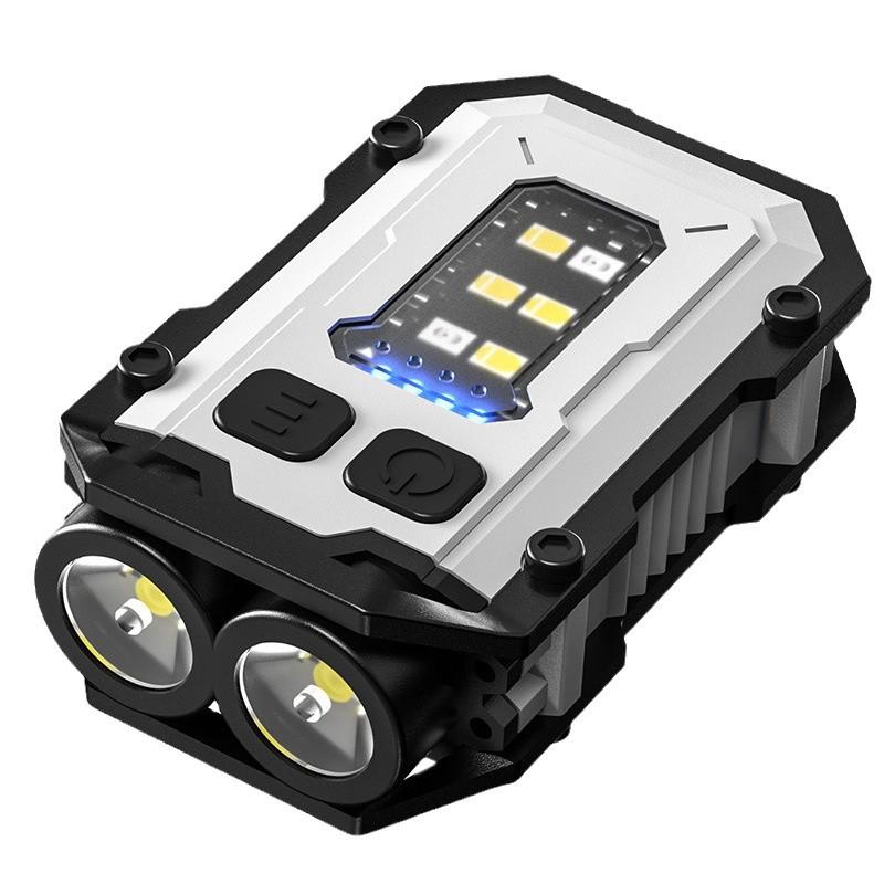 Multifunctional Dual LED Keychain Flashlight with Magnetic COB Side Light and High Brightness Warning Light