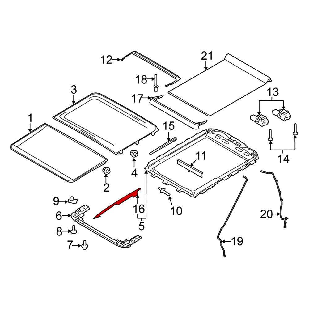 Reparatursatz für Schiebedachschiene für Ford F150 F250 F350 F450 FL3Z-1651071-A Autozubehör