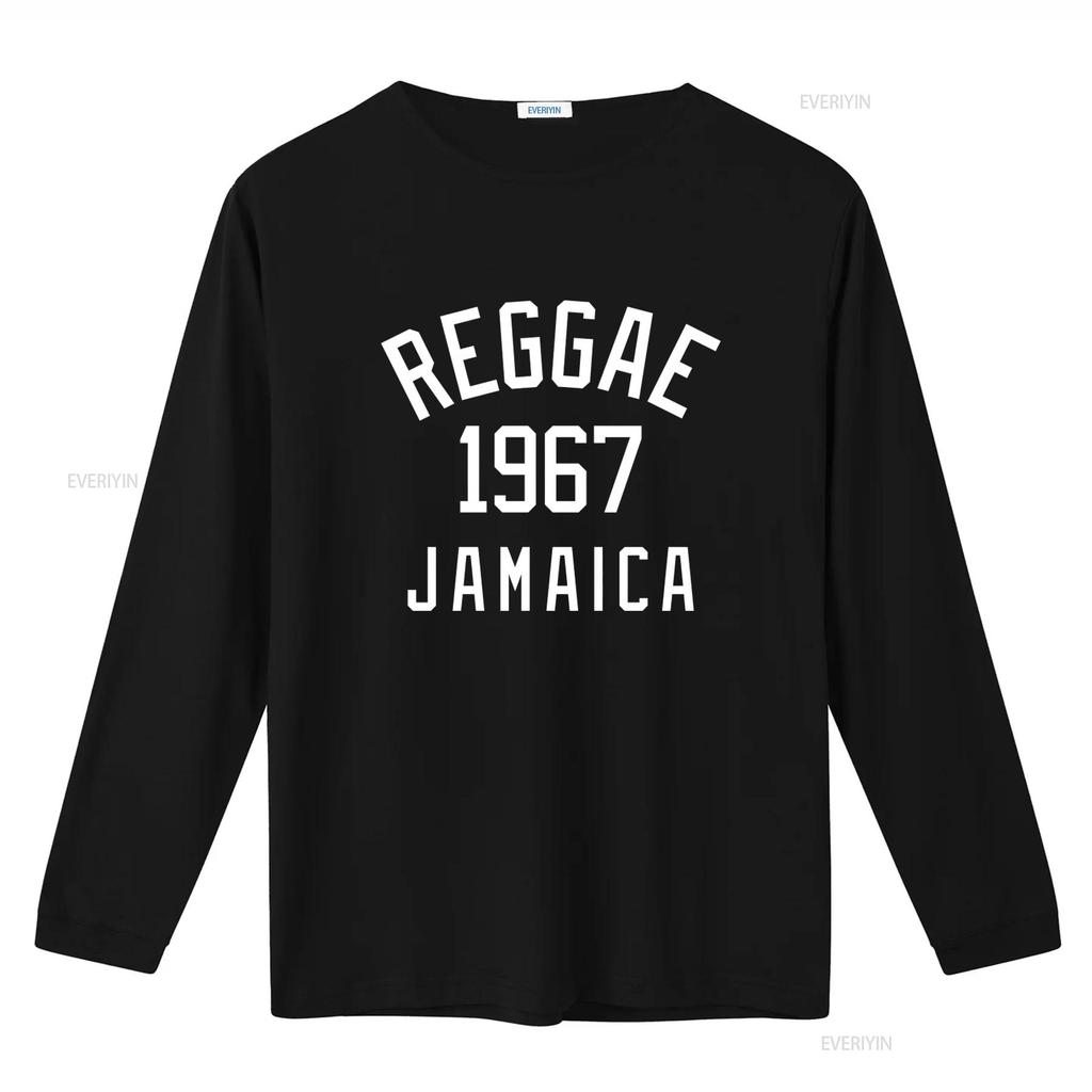 Reggae 1967 Jamaica Print T Shirt for Retro Style Casual Vintage Washed Top For Everyday Wear Versatile Homme Graphic Fashion