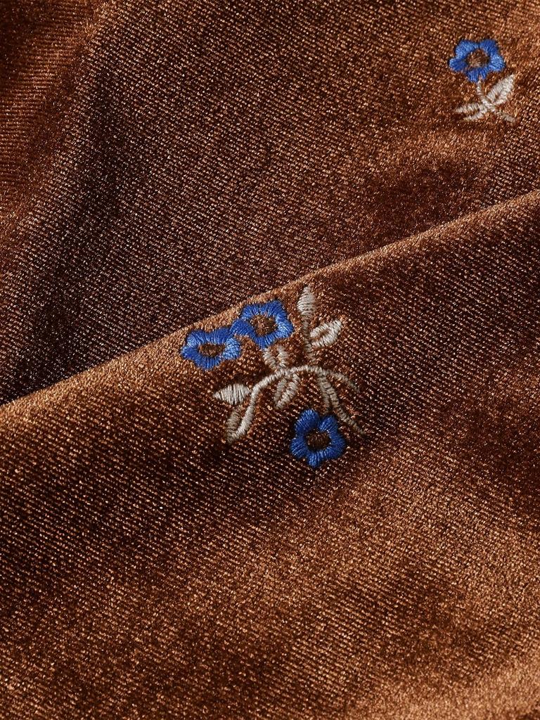 Ray Beams Women's Velvet Embroidered Dress, Brown 0