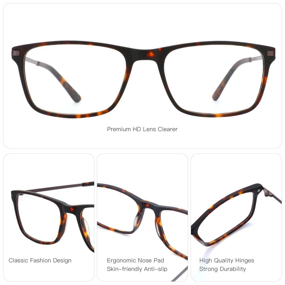 BLUEMOKY Square Prescription Glasses Men Women Myopia Hyperopia Optical Eyeglasses Anti-Blue-Ray Photochromic Spectacles Frames