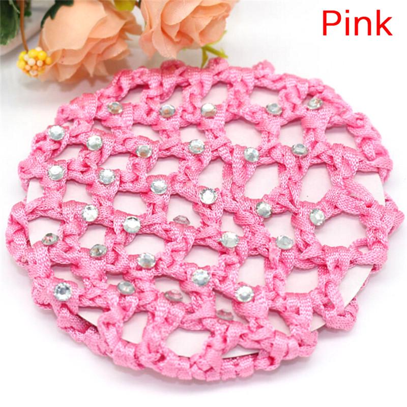 

Beautiful Bun Cover Snood Women Hair Net Ballet Dance Skating Crochet Woman Rhinestone StylingHair Accessories Headwear