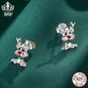 Everlove Christmas Reindeer Sterling Silver Stud Earrings for Women - BSE920