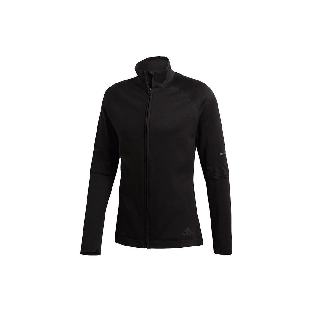 Adidas Solid Color Stand Collar Zip Jacket Men Outerwear Black CZ2256