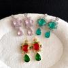 French Court Style Silver Needle Zircon Water Drop Earrings: Elegant Geometric Fashion Ear Ornaments