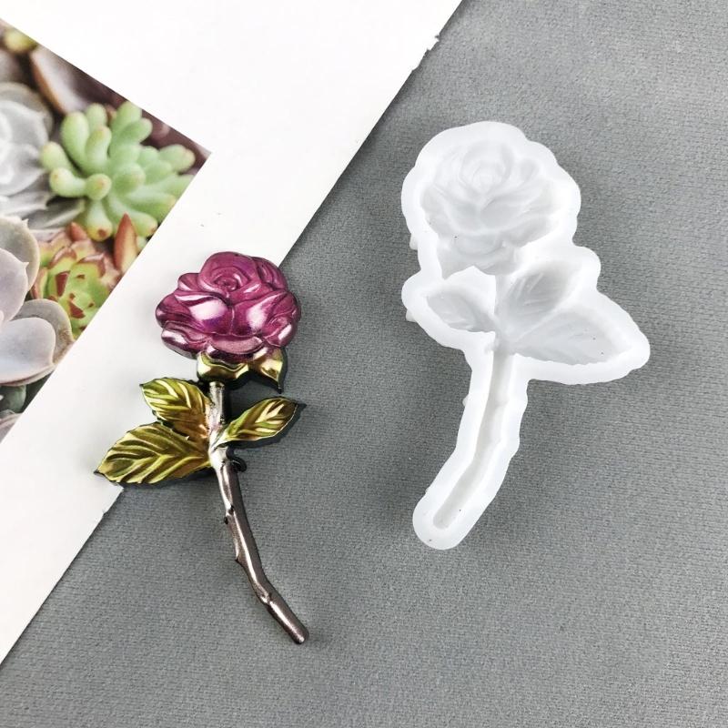 Flower Silicone Resin Mold,Rose Epoxy Resin Casting Mold for DIY Craft Car Pendant Jewelry Making Keychain Silicone Mold