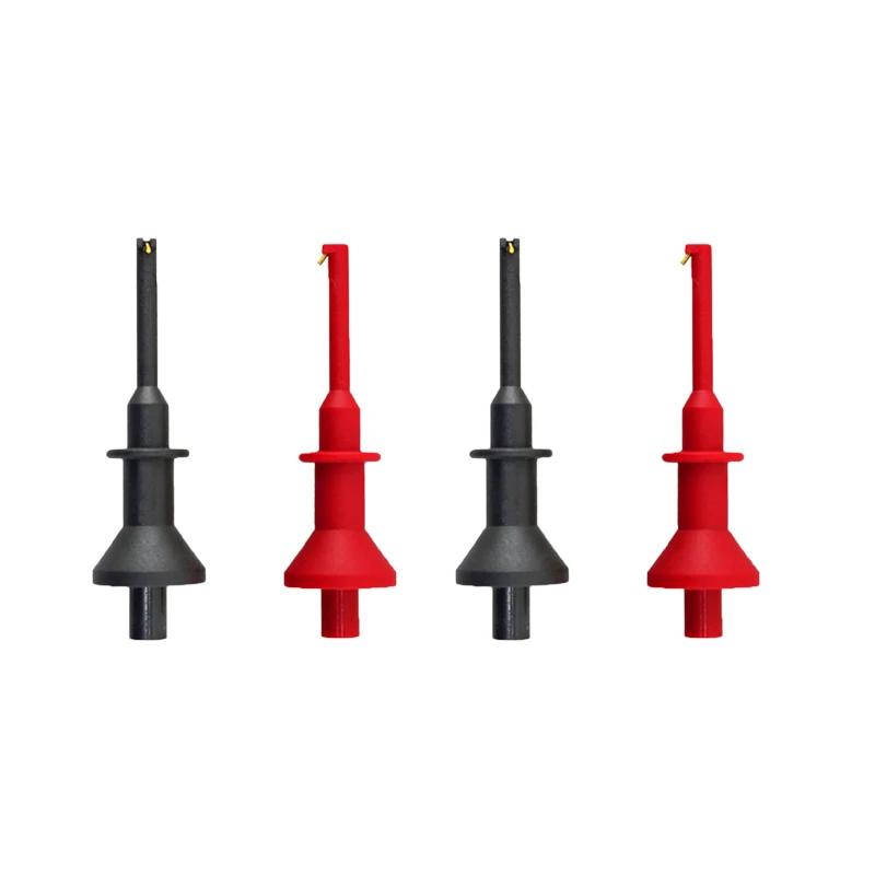 Multimeter Probe Hook 4mm Threaded Socket Smd Ic Clamp Spring Damage Test Gilding Threaded Telescopic Flexible Probe Hand Tools