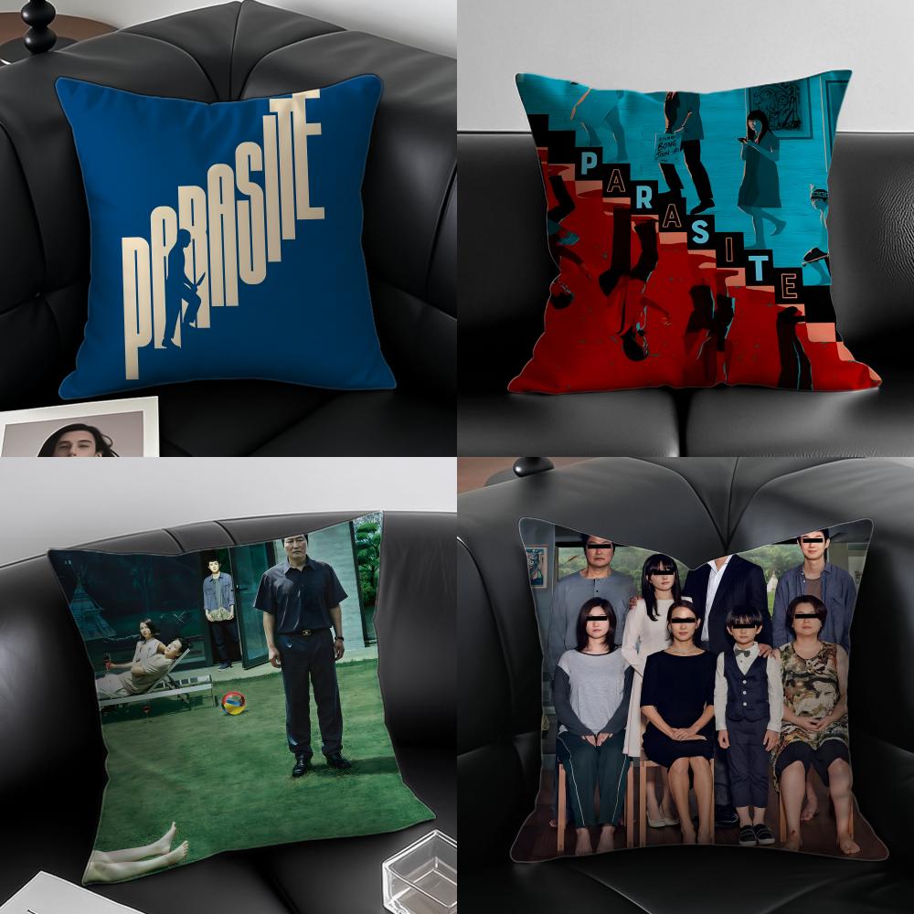 Sharp And Dark Style Of PParasite Movie Cushion Cover Pillow Case Antidustmite Invisible Zipper Silky Plush Cushion