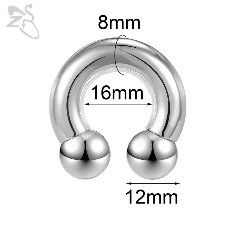 Piercing do nosa v tvare podkovy z nehrdzavejúcej ocele 2/4/6/8G s vnútorným závitom, veľký rozmer, piercing do ucha, rozširovač ucha, septum.