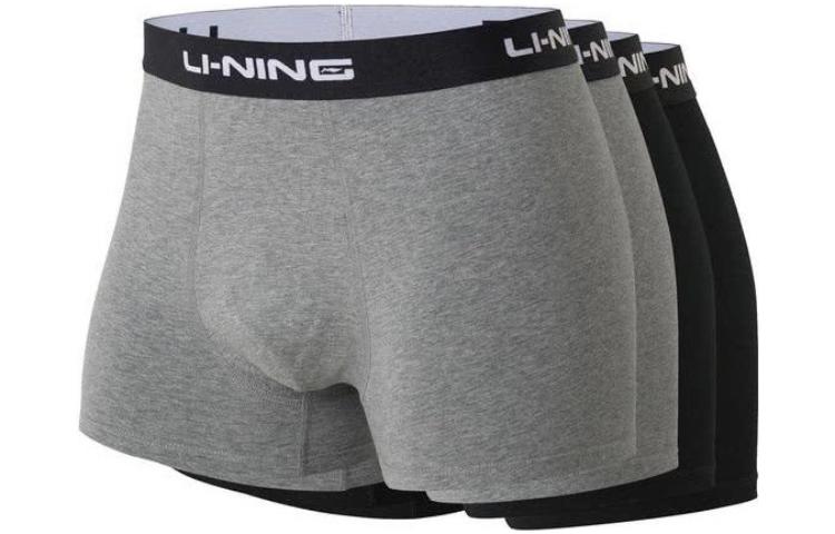 Li Ning Training Series Underpants Men s 4 Pack Black/Gray ANKS001-1 XL