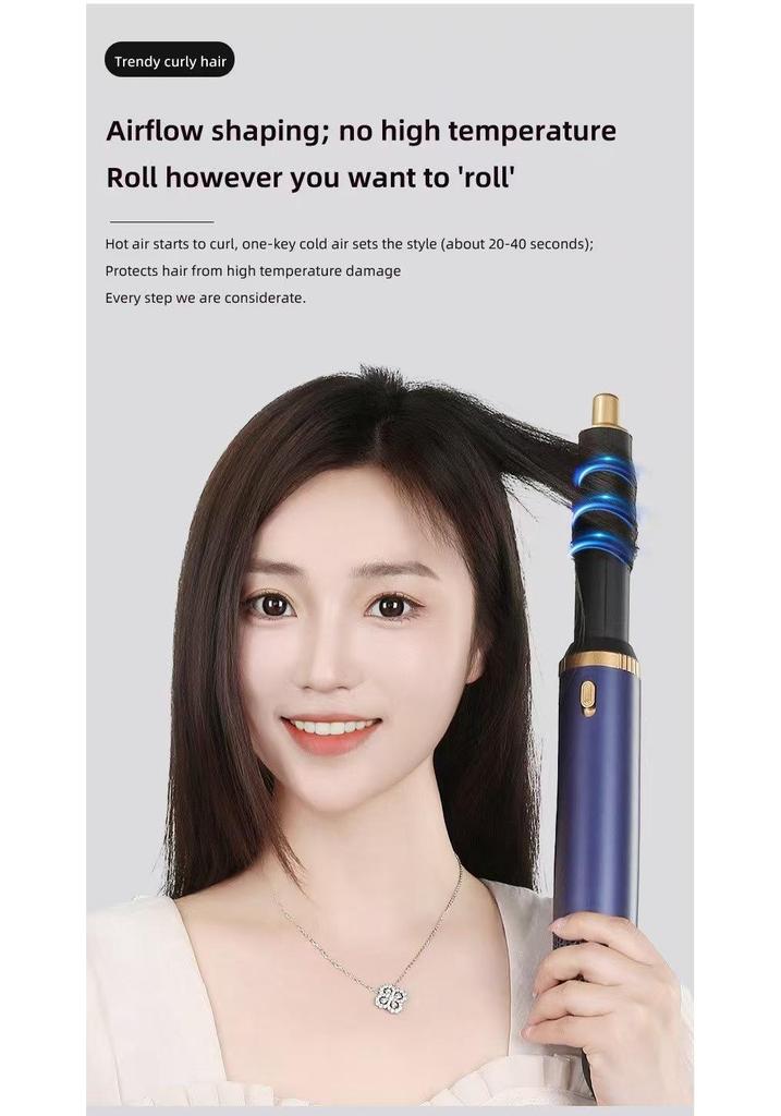 5-in-1 Multi-functional Hair Dryer & Styling Comb: Curl, Straighten, and Volumize with Automatic Curling