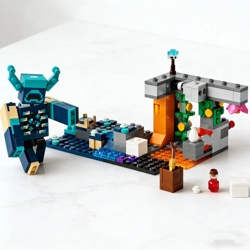 Third Party MOC Compatible Sets My Pixel World Series Building Blocks 21274 The Warden Encounter Dark Battle Assembly Toys